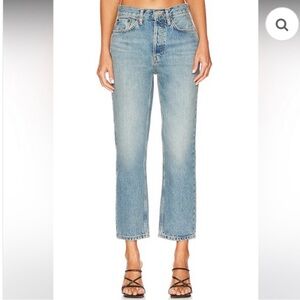 Re/Done Blue Straight Leg Jeans Vintage-Inspired High-Rise